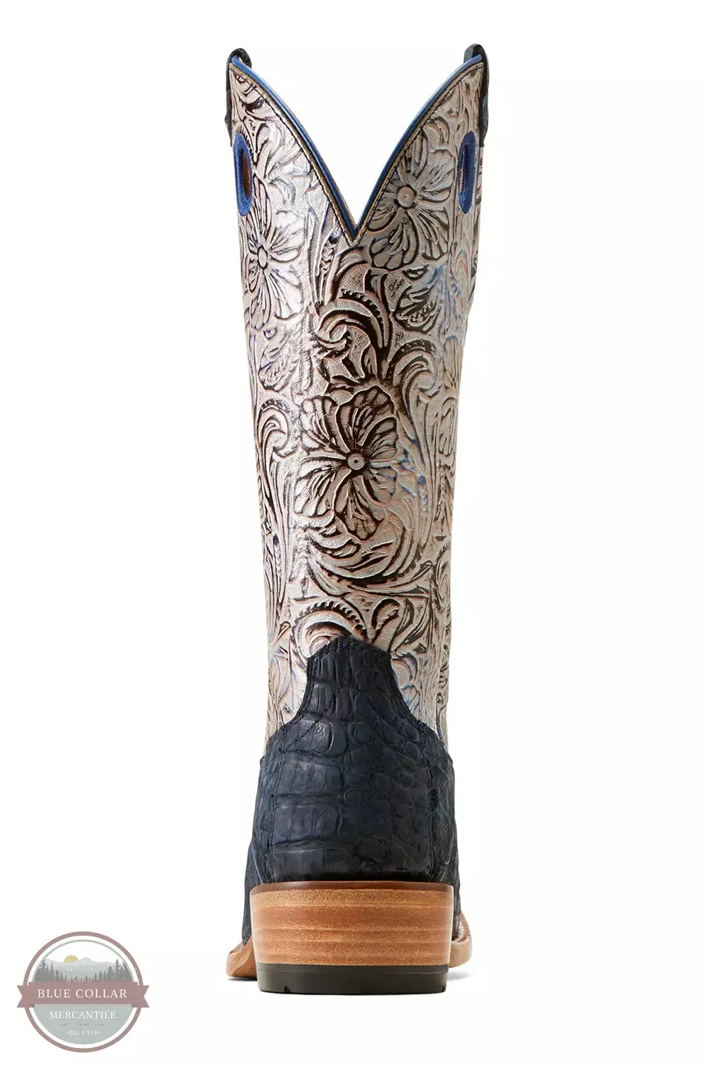 10050966 Futurity Boon Sueded Caiman Belly Tooled Western Boots