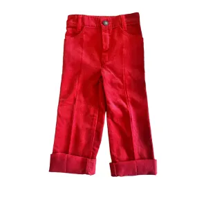 1970s Red Corduroy Trousers /  18-24M