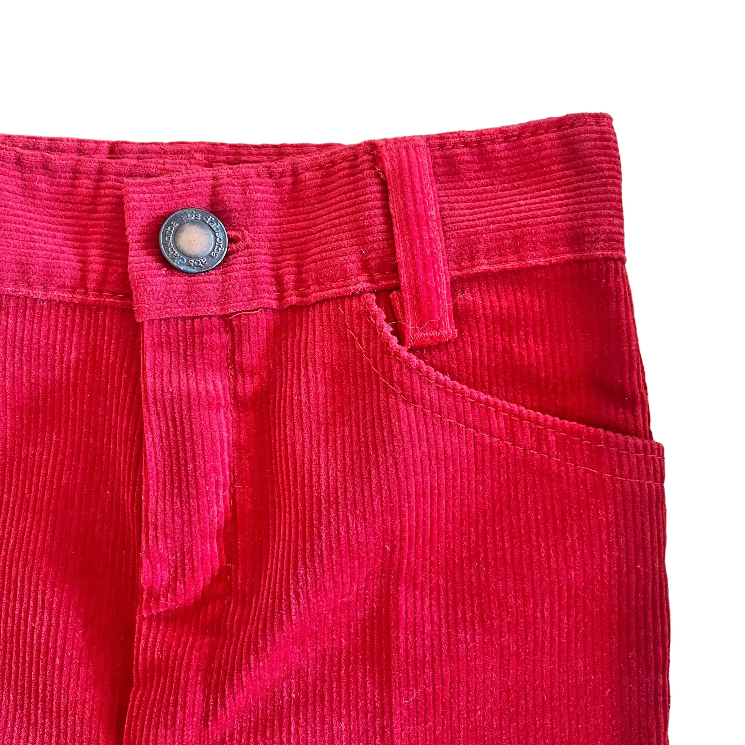 1970s Red Corduroy Trousers /  18-24M