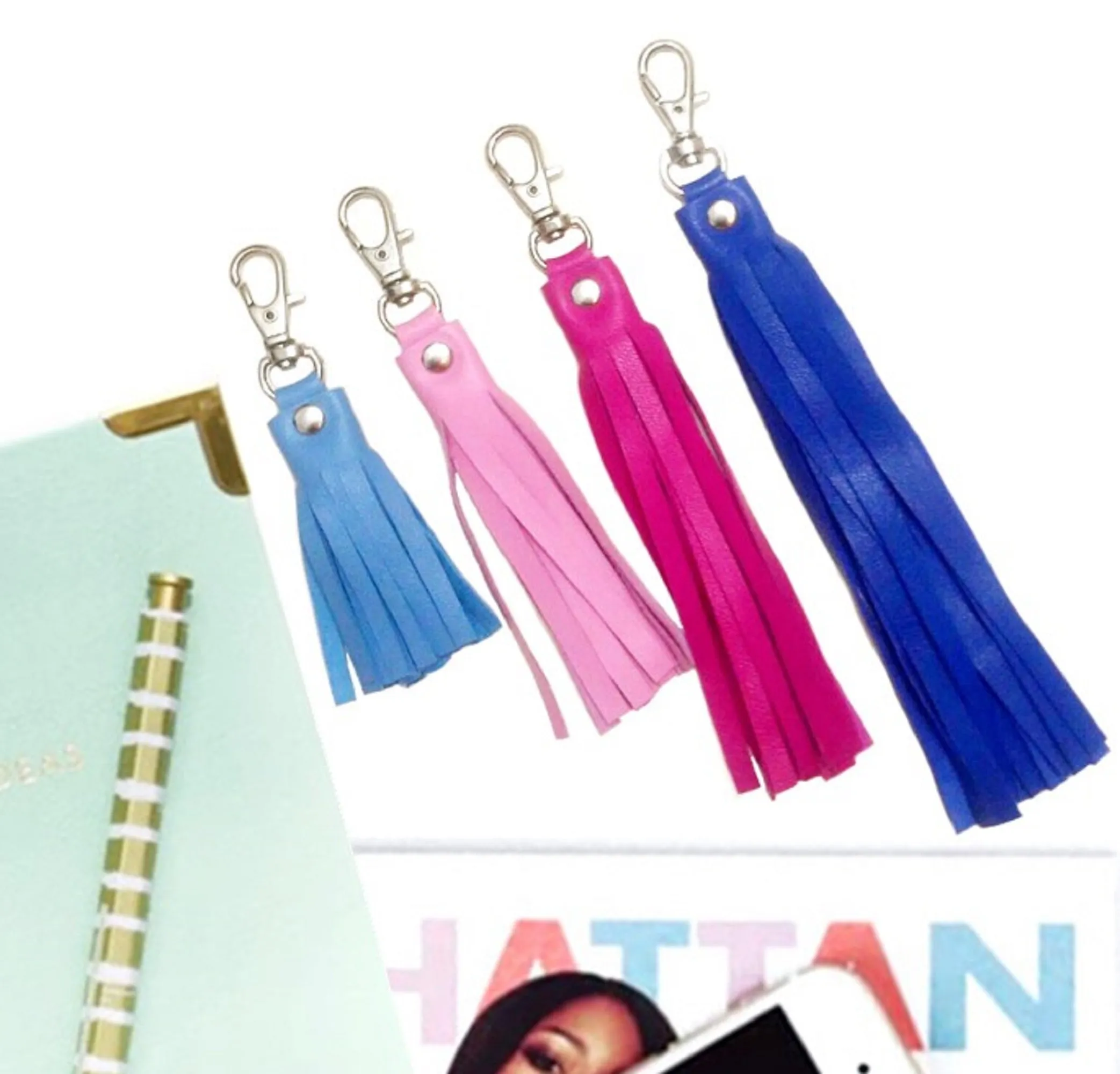 4 Sizes Leather Tassel Key Chain | Leather Bag Tassel