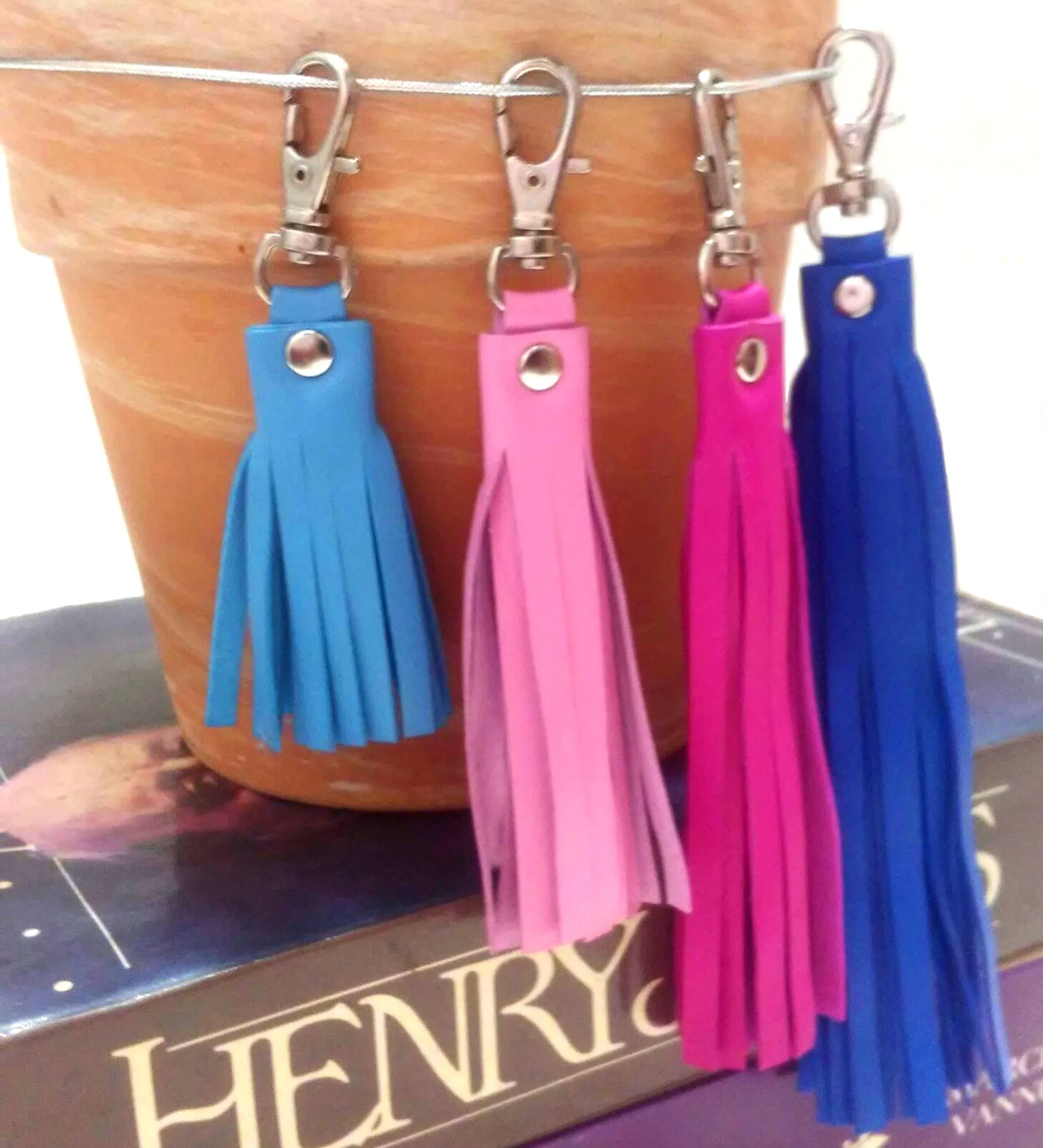 4 Sizes Leather Tassel Key Chain | Leather Bag Tassel