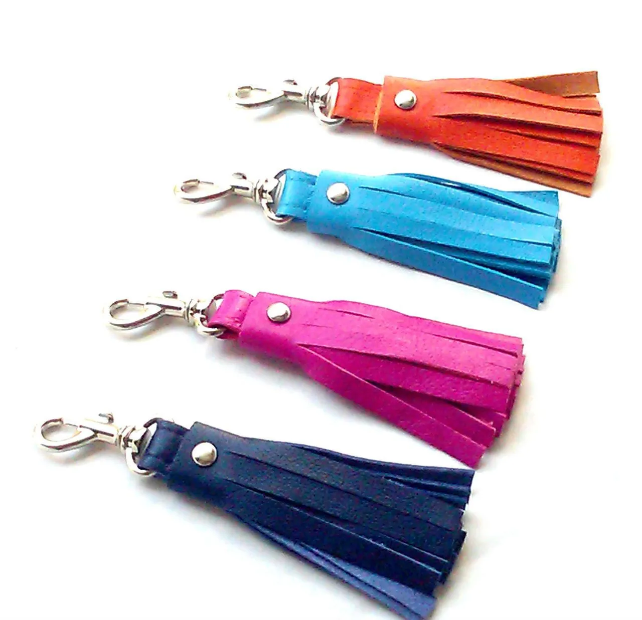 4 Sizes Leather Tassel Key Chain | Leather Bag Tassel