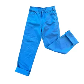 70s Blue Slim Fit Trousers /  6-8Y