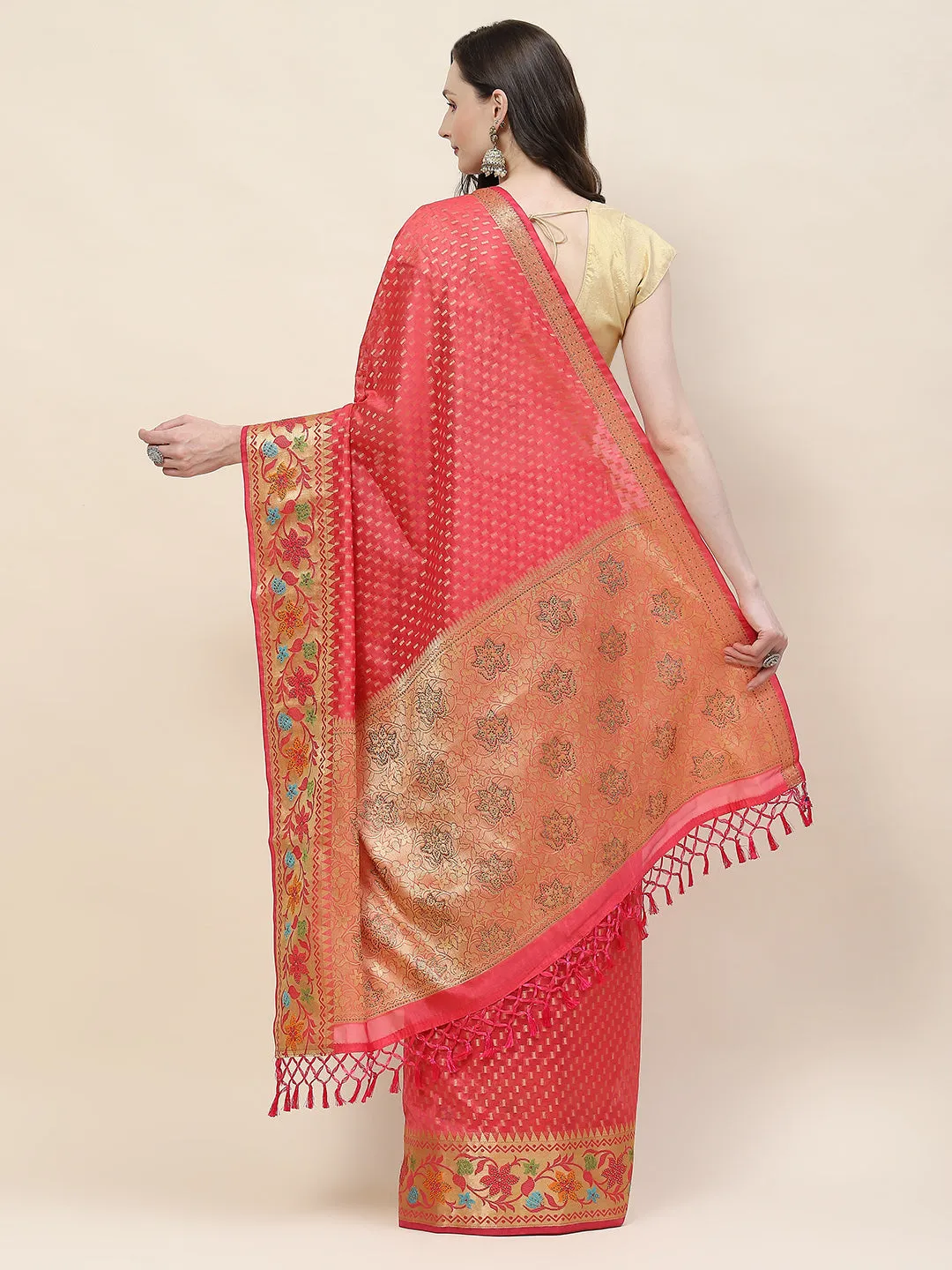 Abstract Woven Cotton Saree