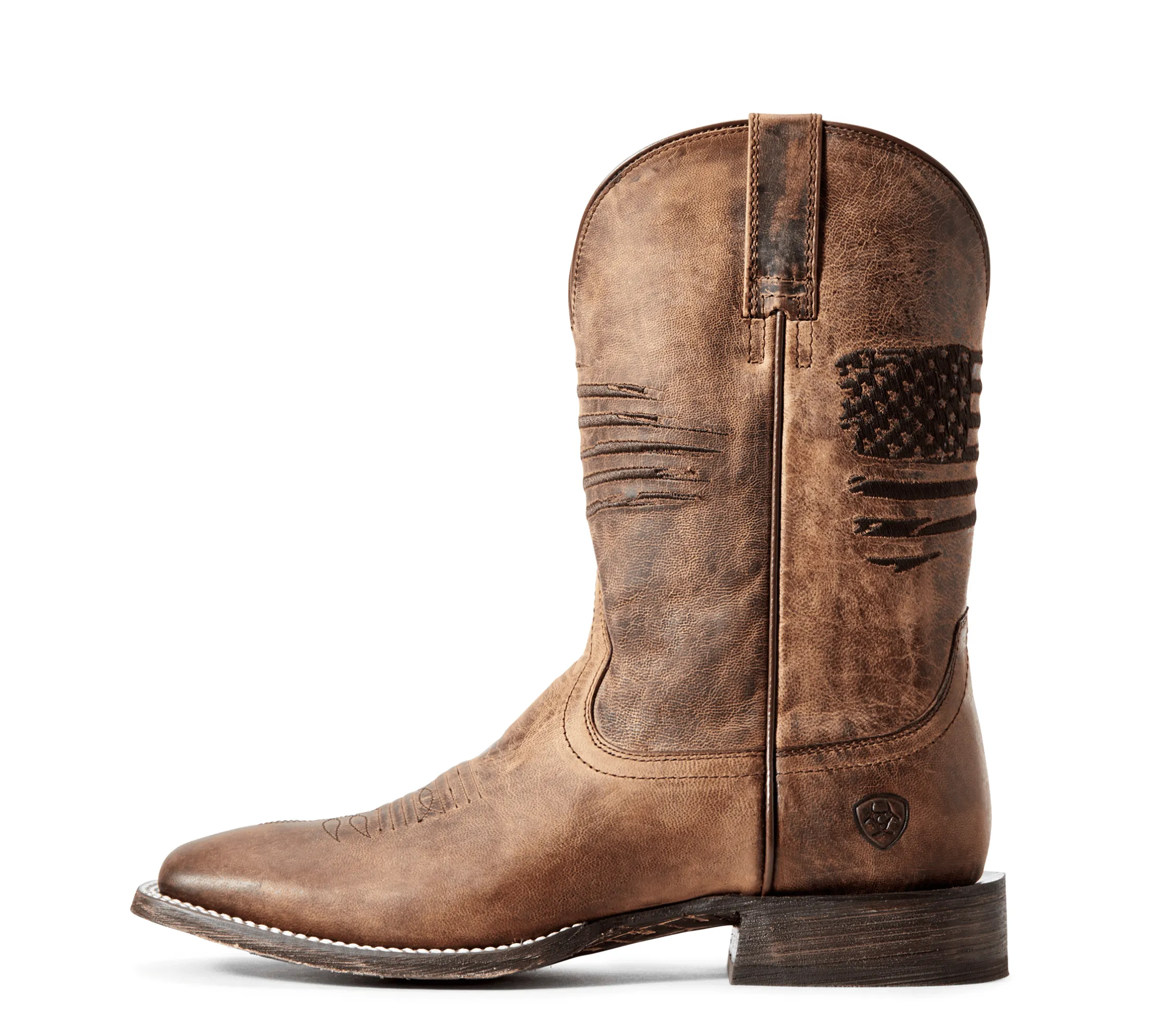 Ariat Mens Square Toe Cowboy Boots in Brown: Durable Circuit Patriot Style 10029699
