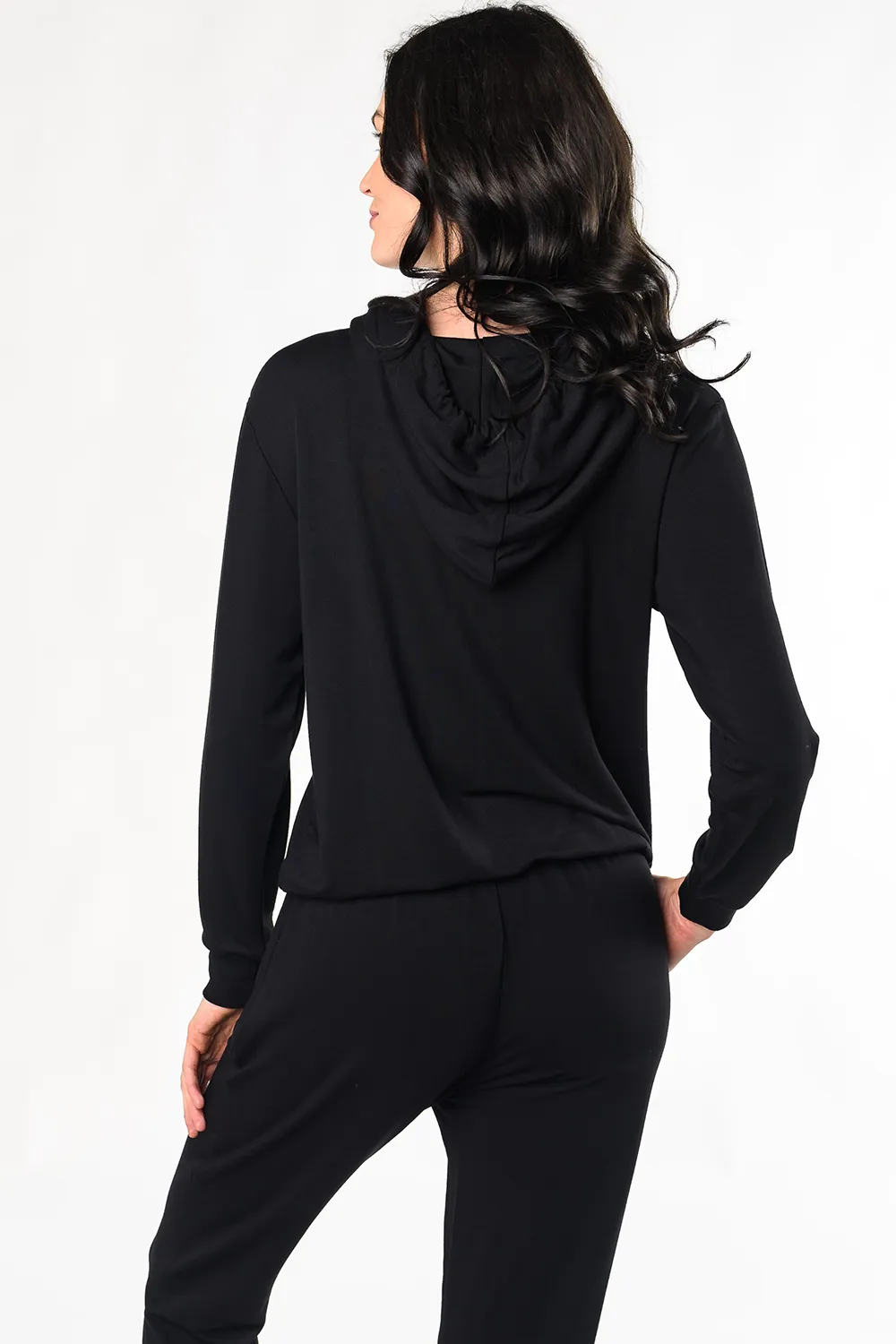 Ashley Bamboo Zipped Hoodie - Black