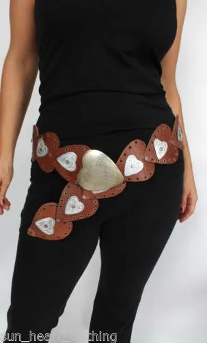 Authentic Moroccan Heart Qualb Leather Belt