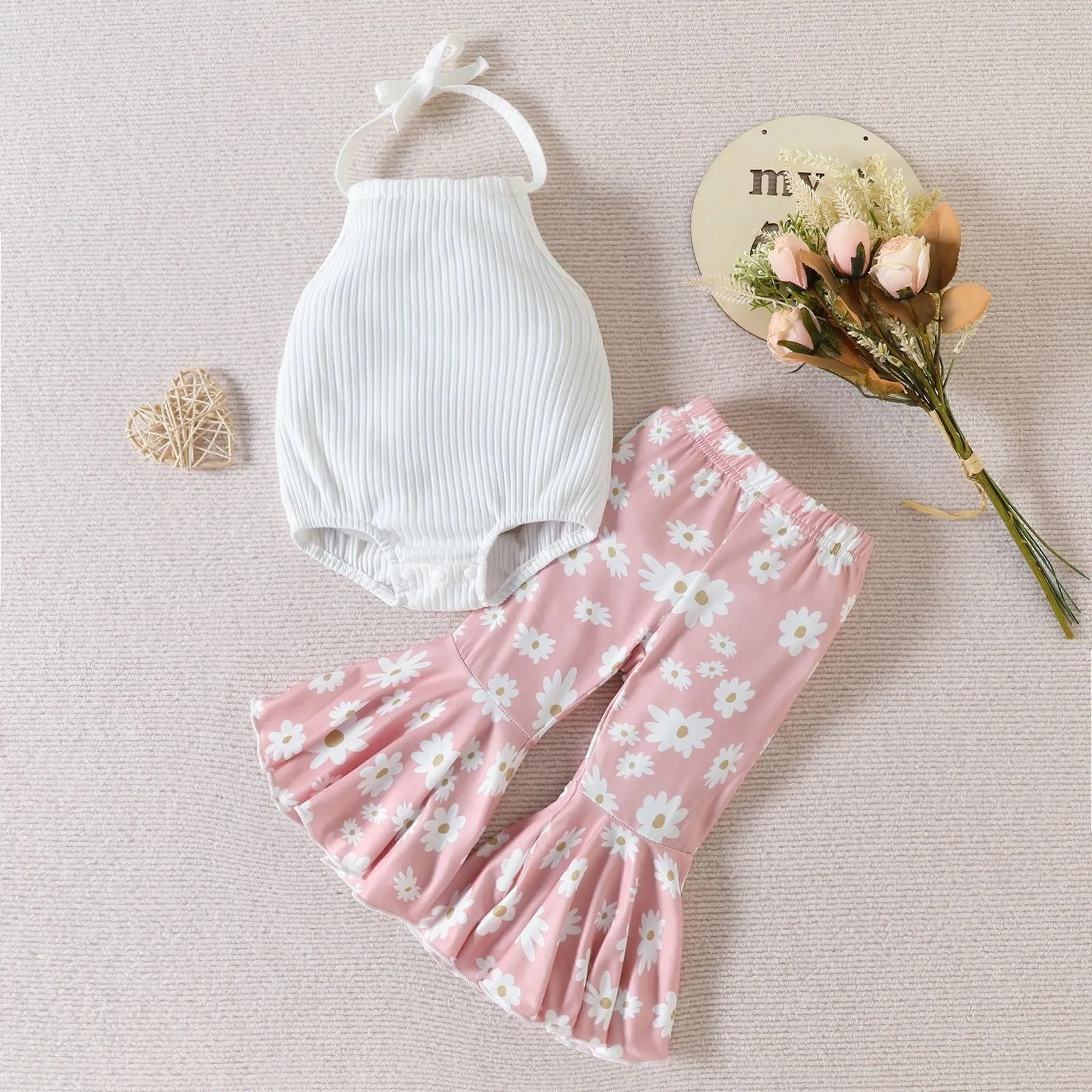 Baby Floral Flared Trousers Sets