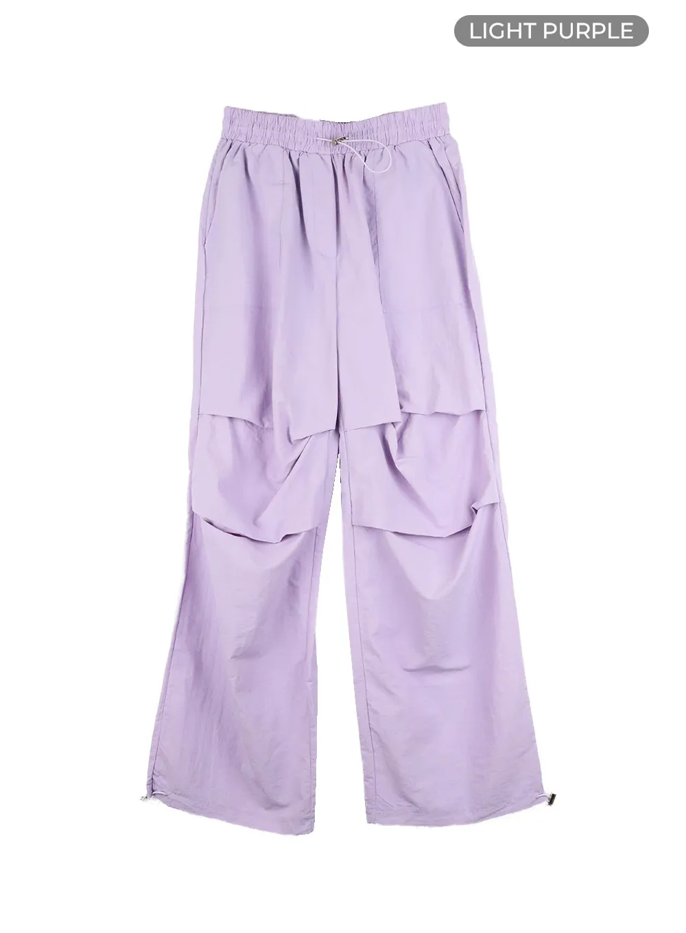 Banding Waist Nylon Wide Trousers OM426