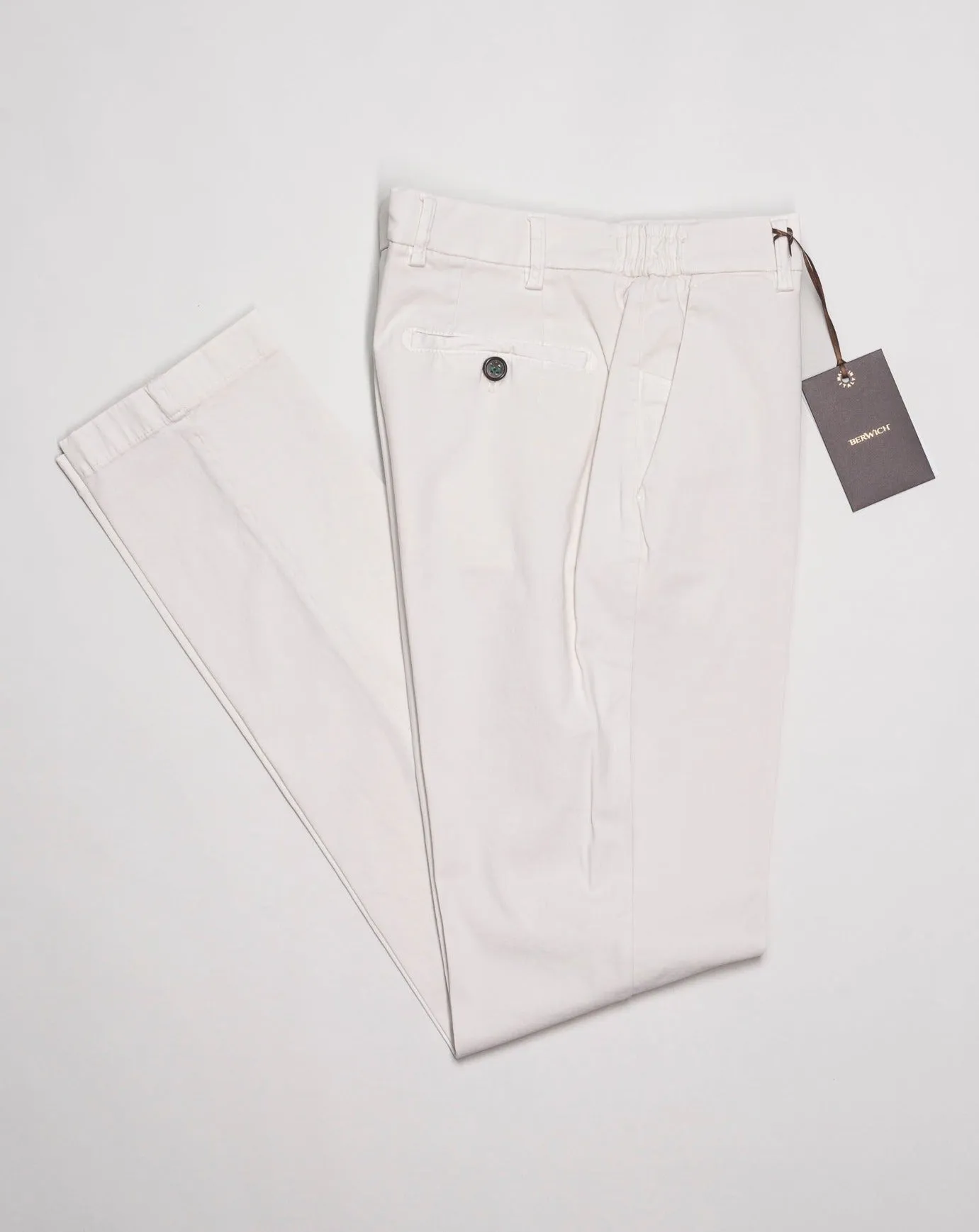 Berwich Morello Elax Garment Dyed Trousers / Latte