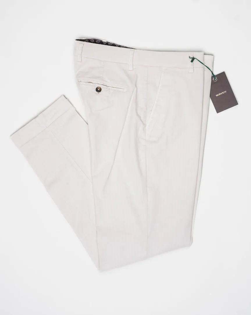 Berwich Sauma 20th Anniversary Herringbone Cotton Trousers / Latte