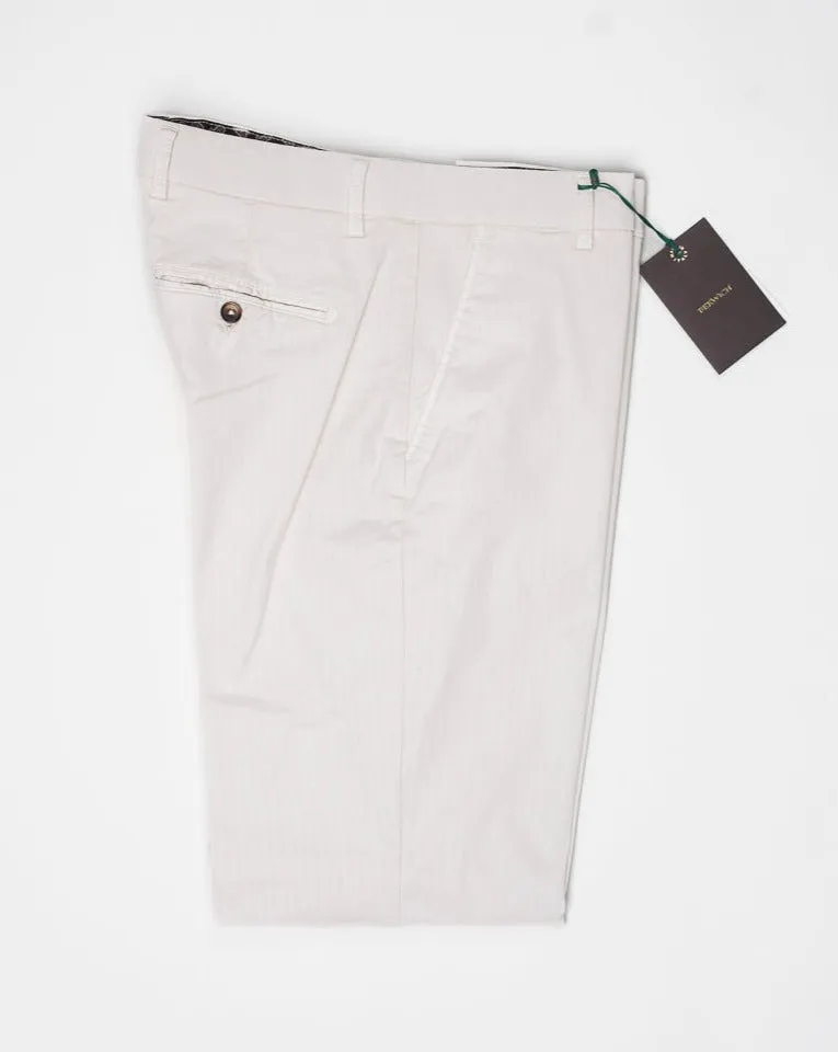 Berwich Sauma 20th Anniversary Herringbone Cotton Trousers / Latte