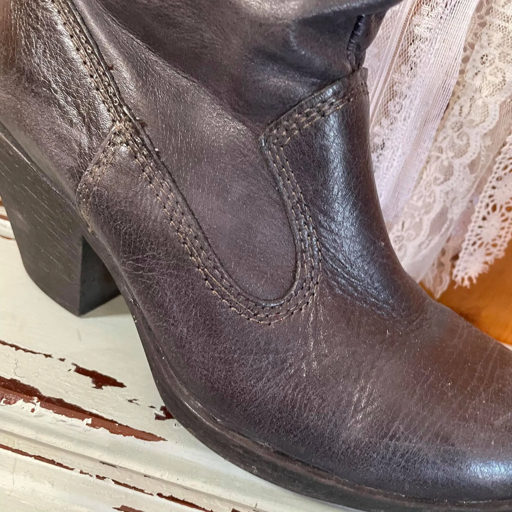 Black Bitty Heel Cowboy Boots