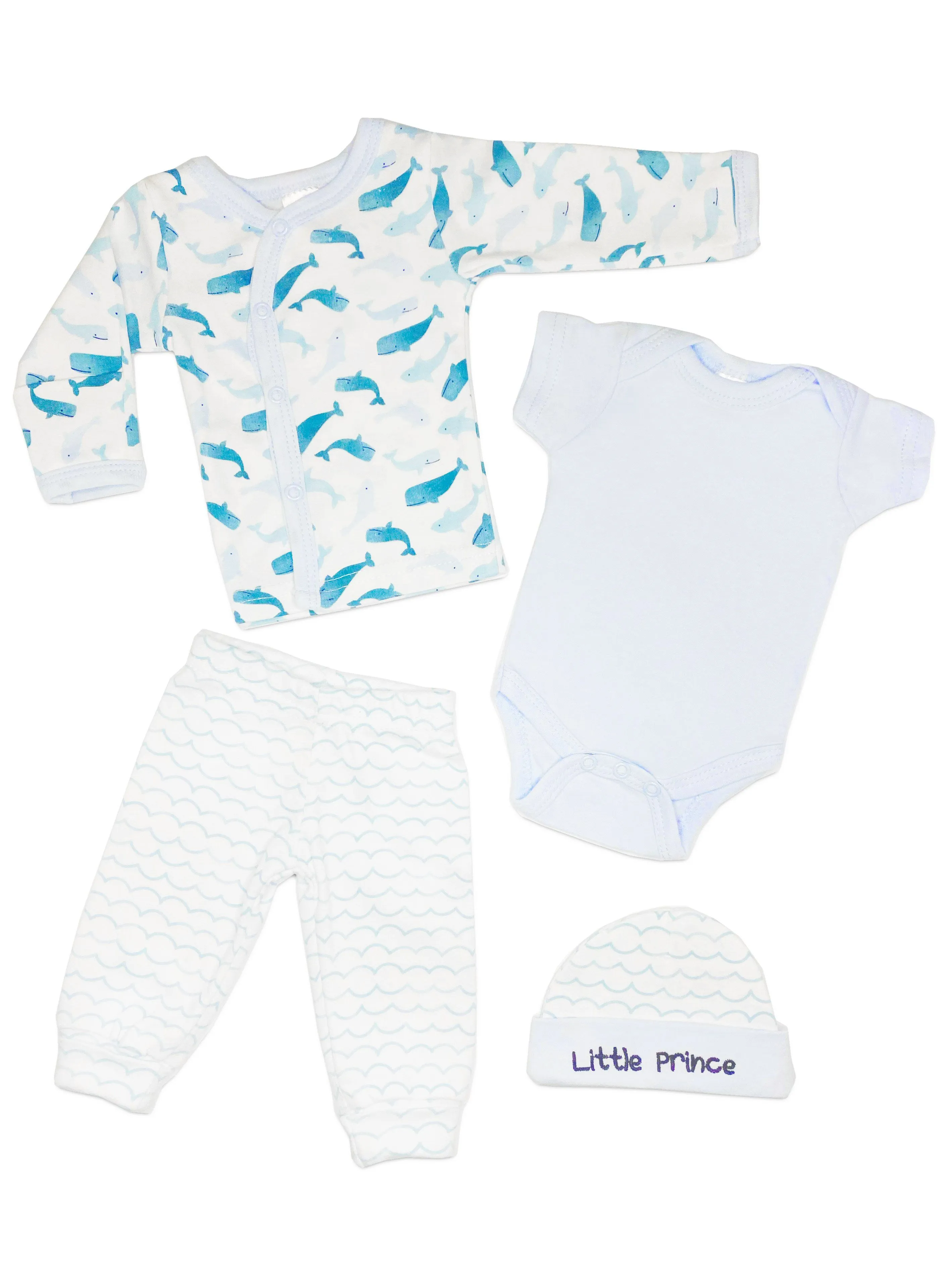 Blue Whale 4 piece set - Vest, Top, Trousers & Hat