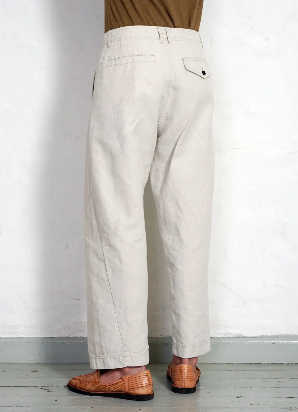 BOBBY | Super Wide Pleated Trousers | Flax Nature