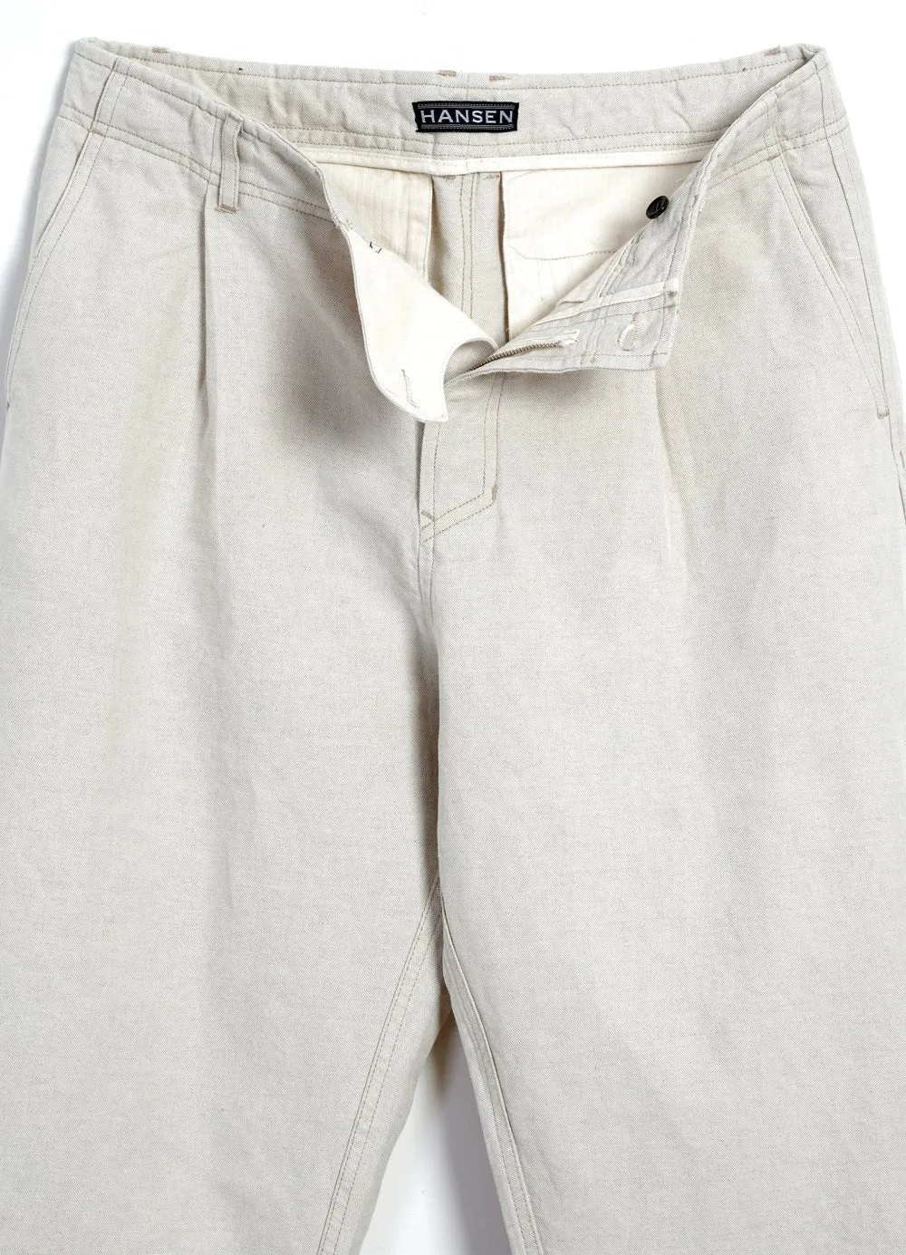 BOBBY | Super Wide Pleated Trousers | Flax Nature