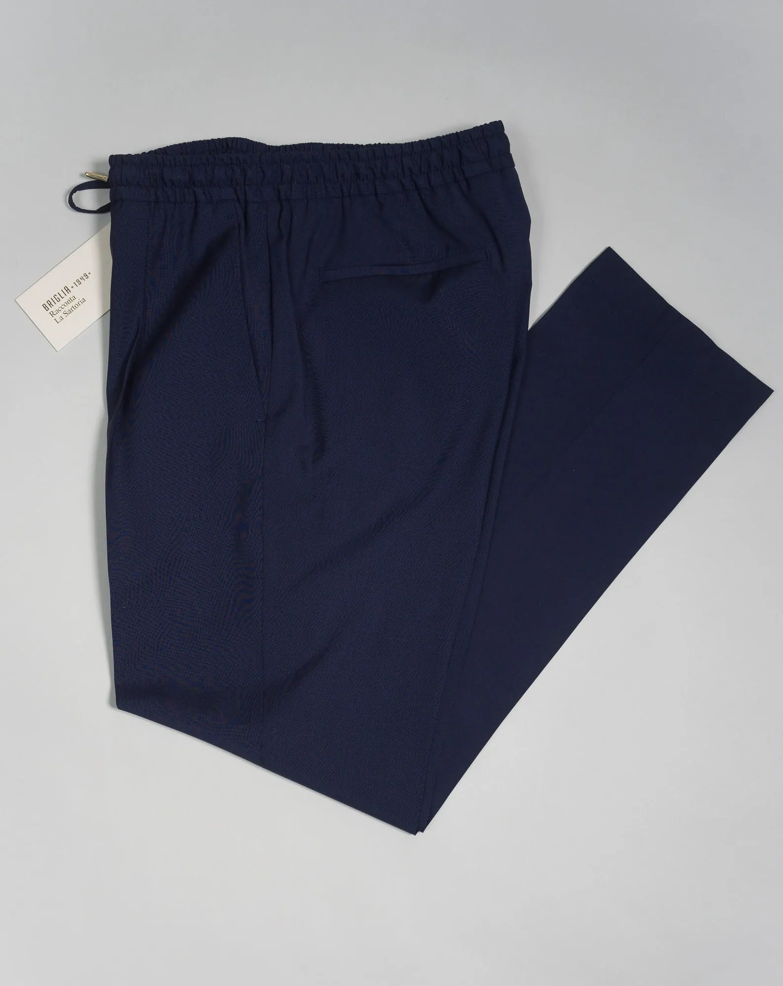 Briglia Lightweight Wool Drawstring Trousers / Navy