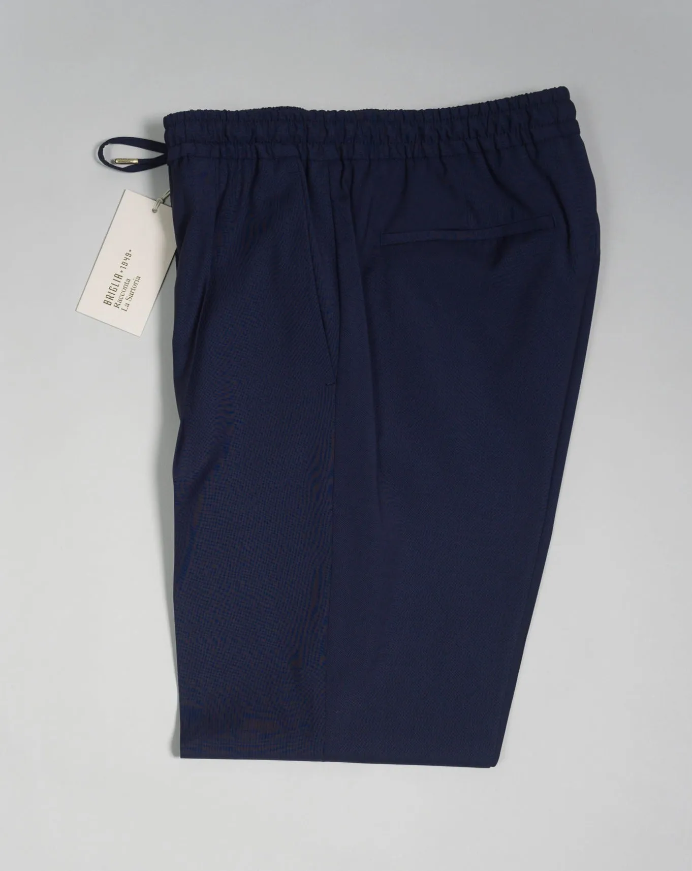 Briglia Lightweight Wool Drawstring Trousers / Navy