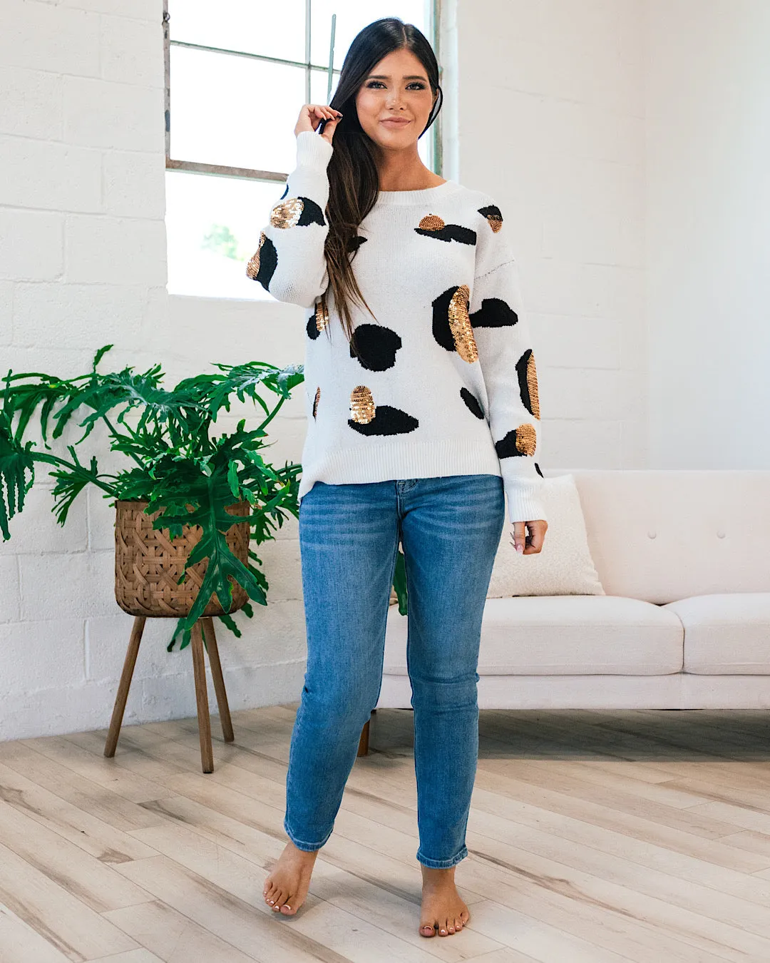 Brittany Leopard Sequin Sweater