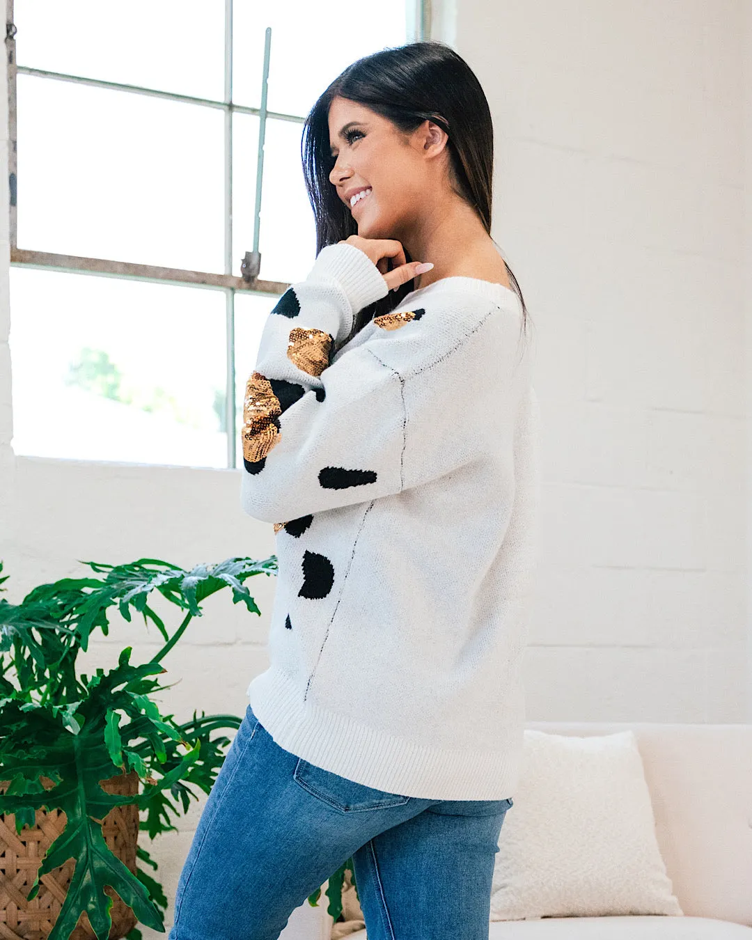 Brittany Leopard Sequin Sweater