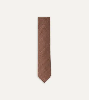 Brown Tussah Hand Rolled Silk Tie