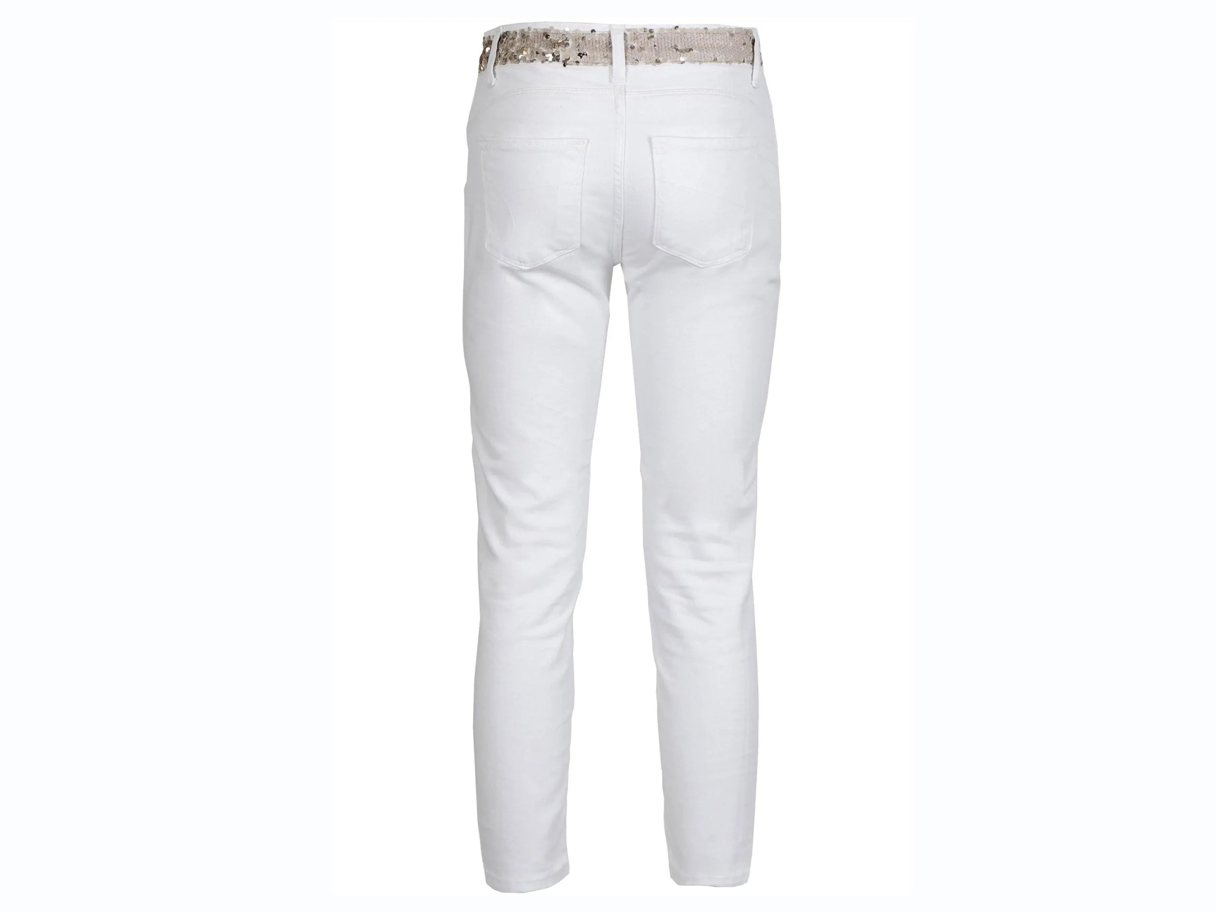 CAFENOIR Jeans Skinny Pailettes Bianco JJ6190