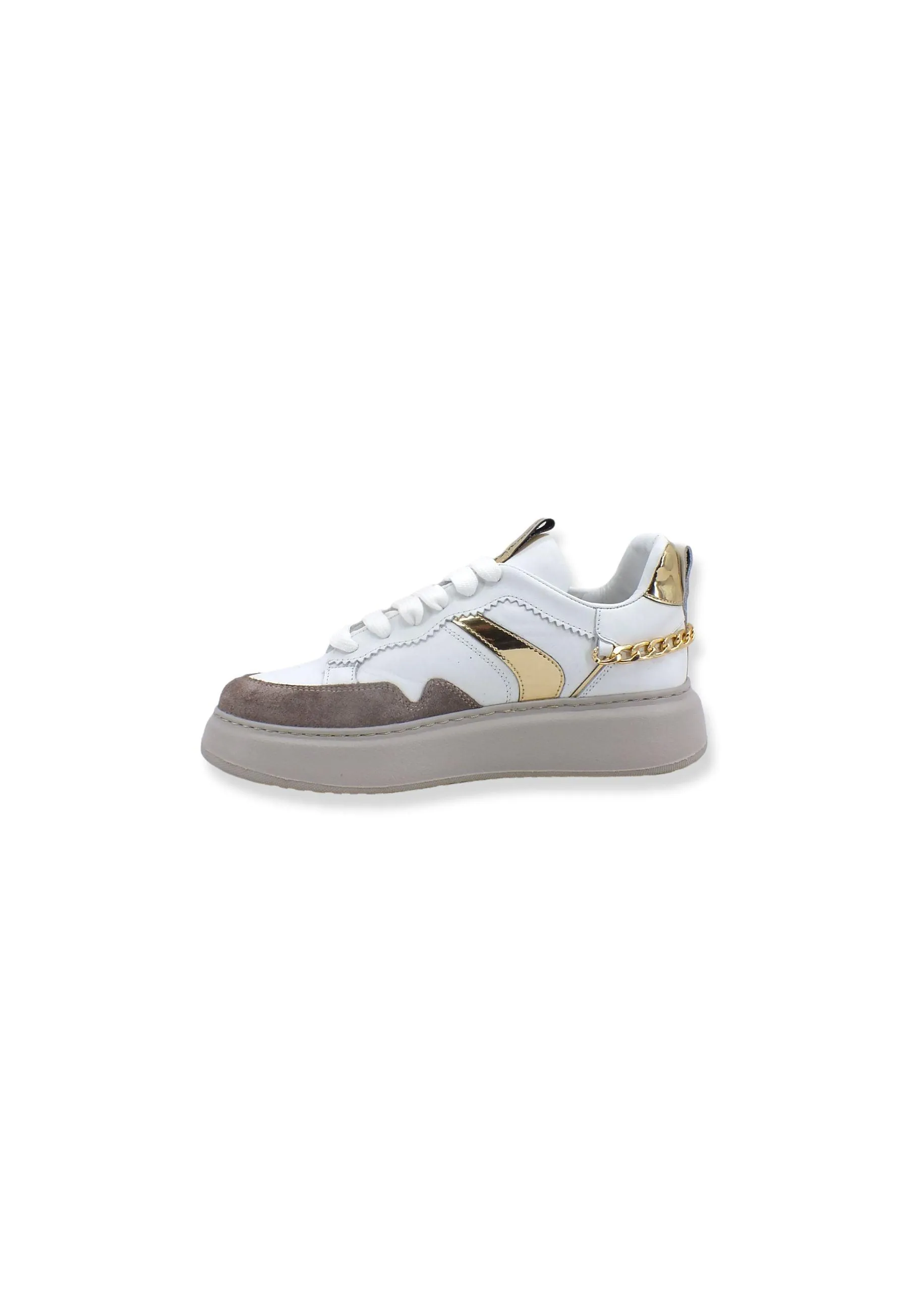 CAFENOIR Sneaker Donna Catena Gold Bianco DE1630