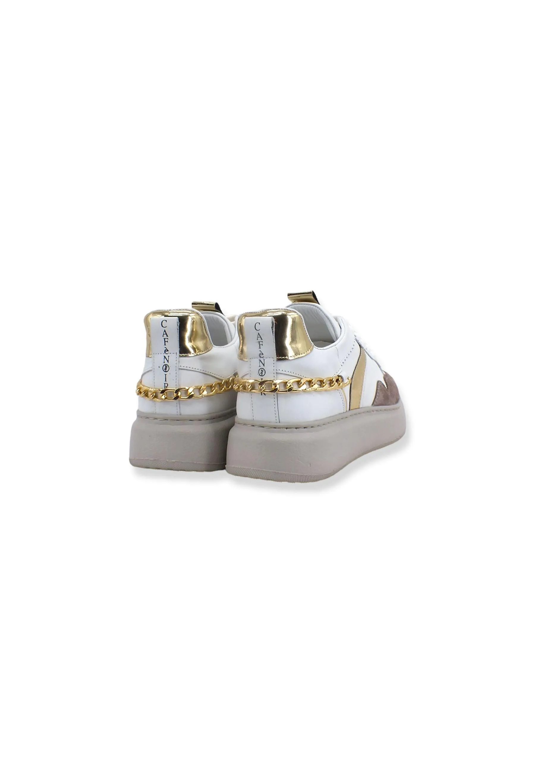 CAFENOIR Sneaker Donna Catena Gold Bianco DE1630