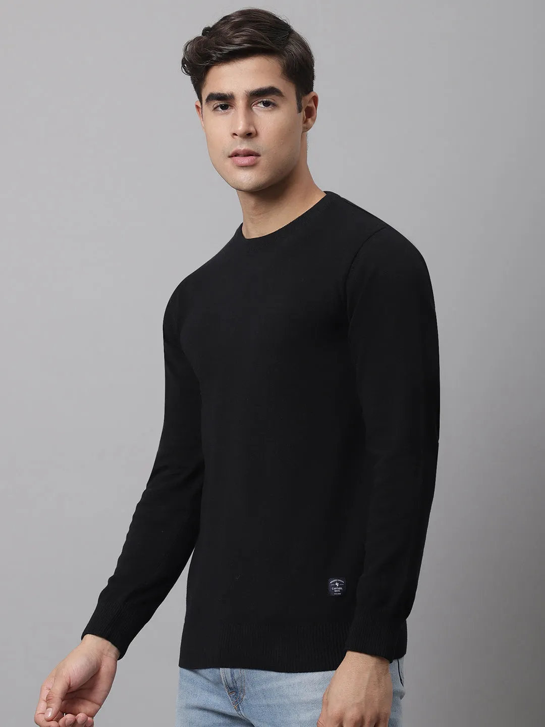 Cantabil  Men Black Sweater