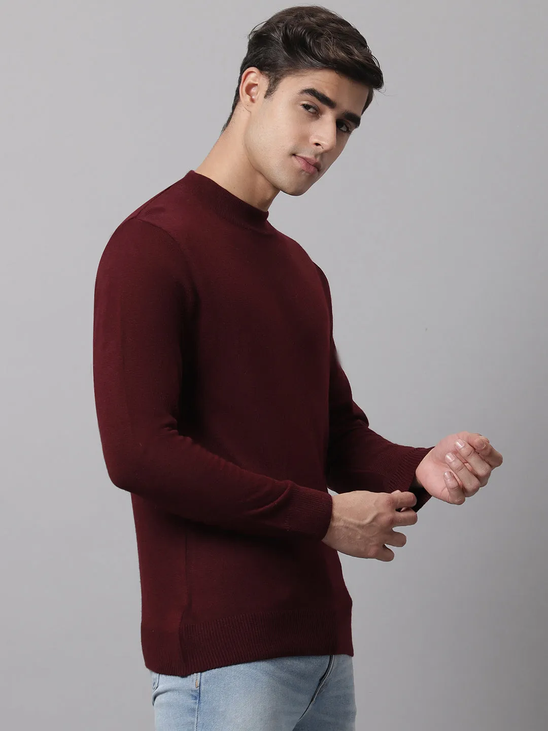 Cantabil  Men Maroon Sweater