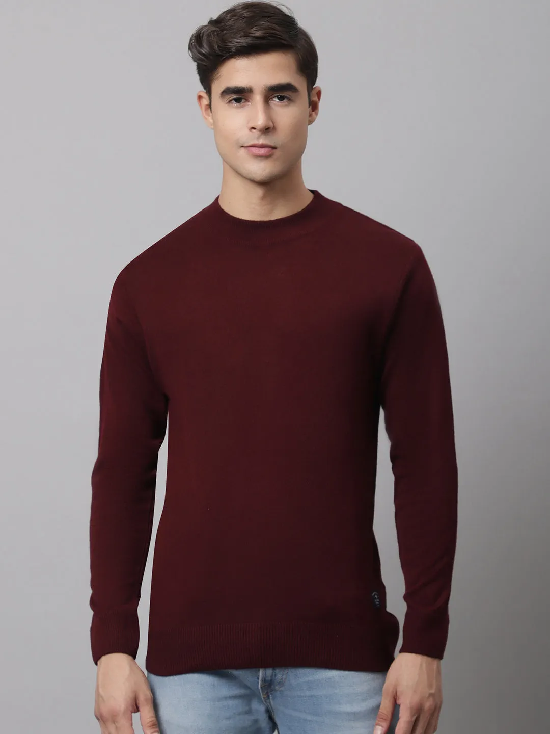 Cantabil  Men Maroon Sweater