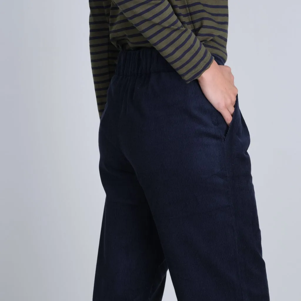 Carine Cotton Corduroy Day Trousers | Navy