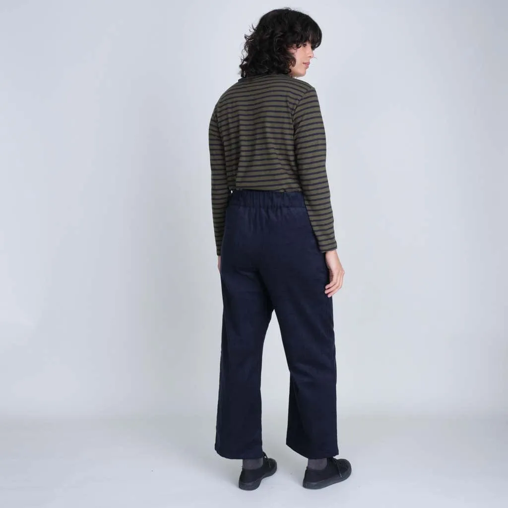 Carine Cotton Corduroy Day Trousers | Navy