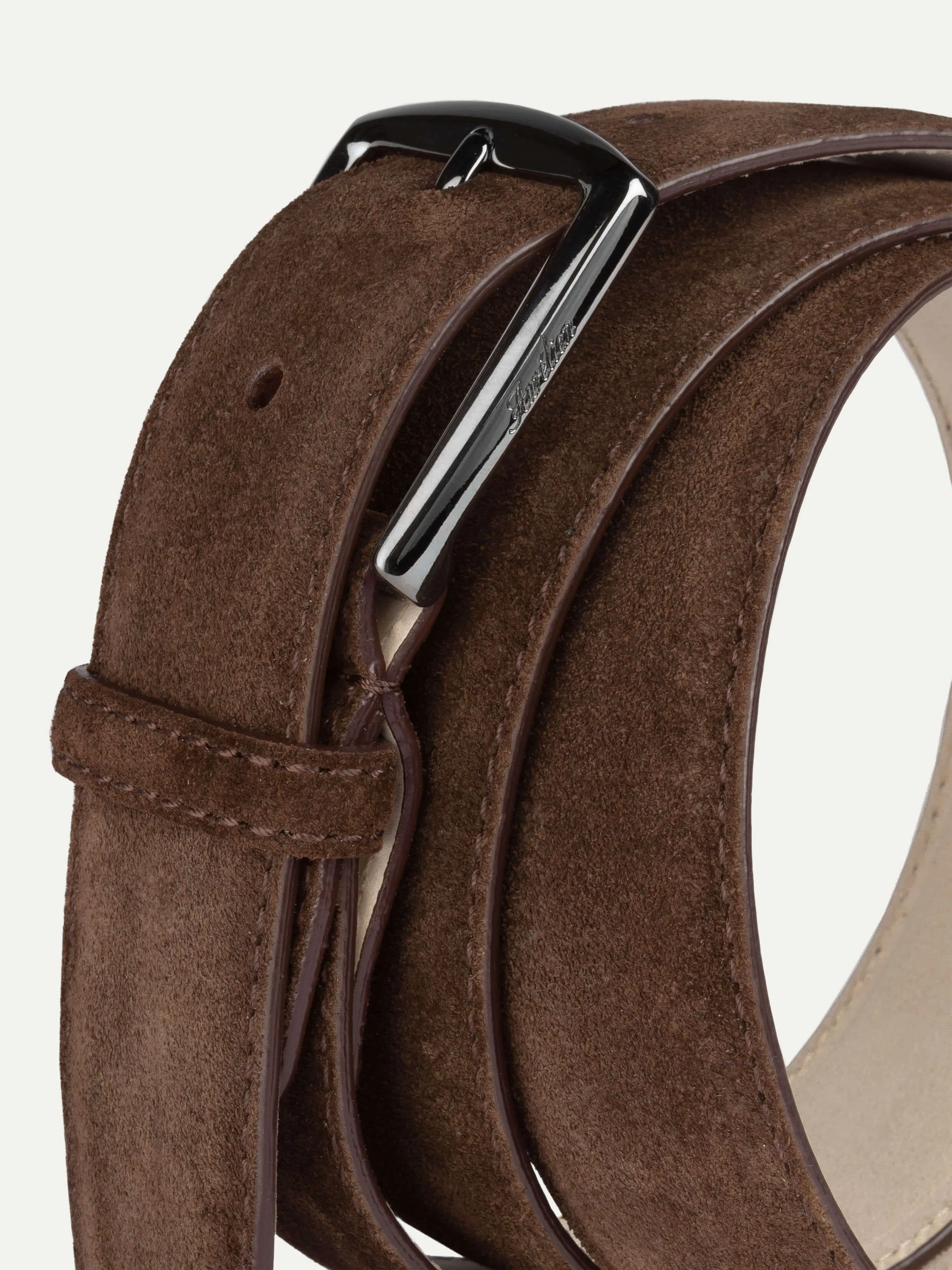 Chocolate Suede Leather Belt