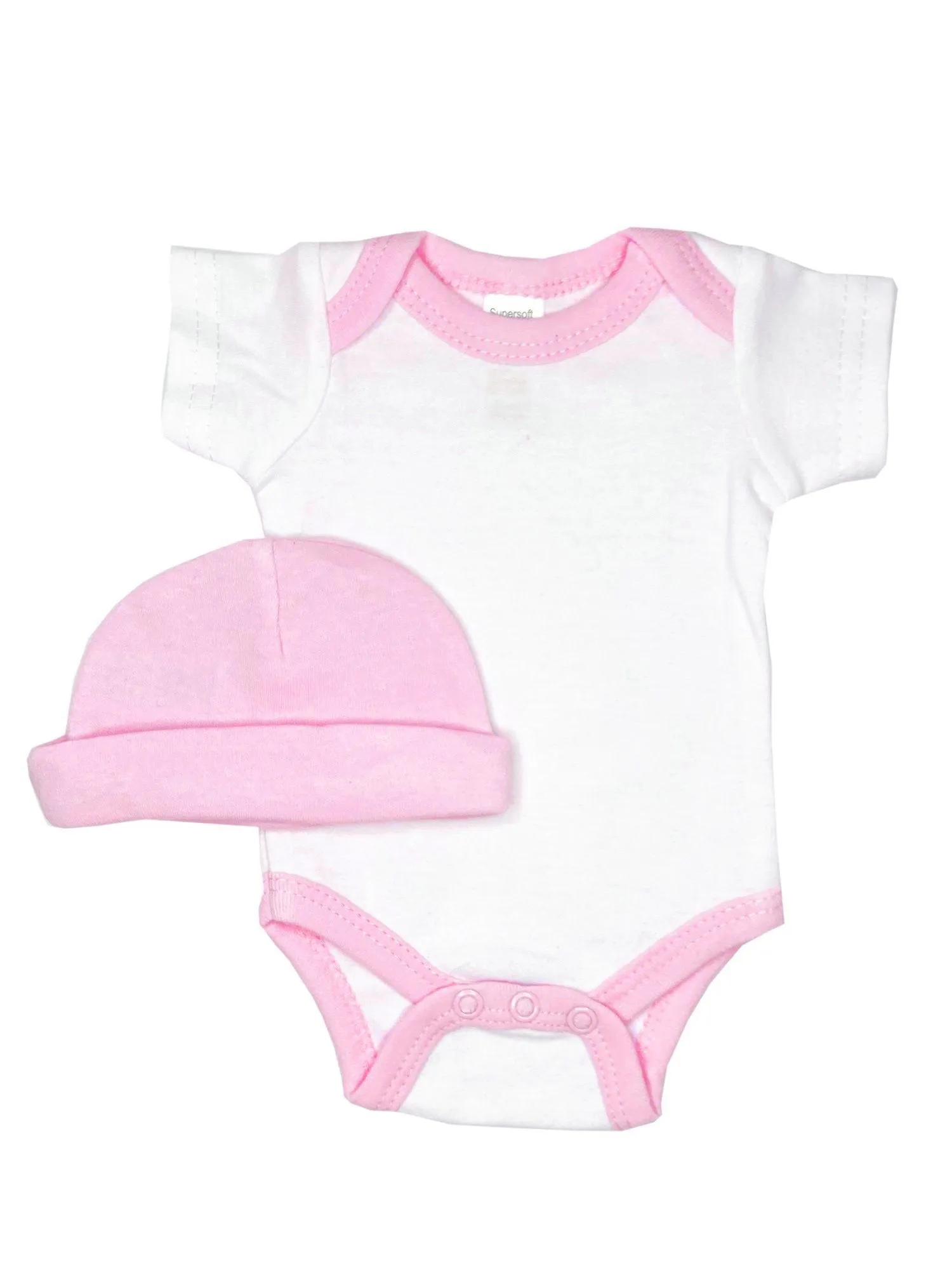 Classic Pink & White 4 piece set - Vest, Top, Trousers & Hat