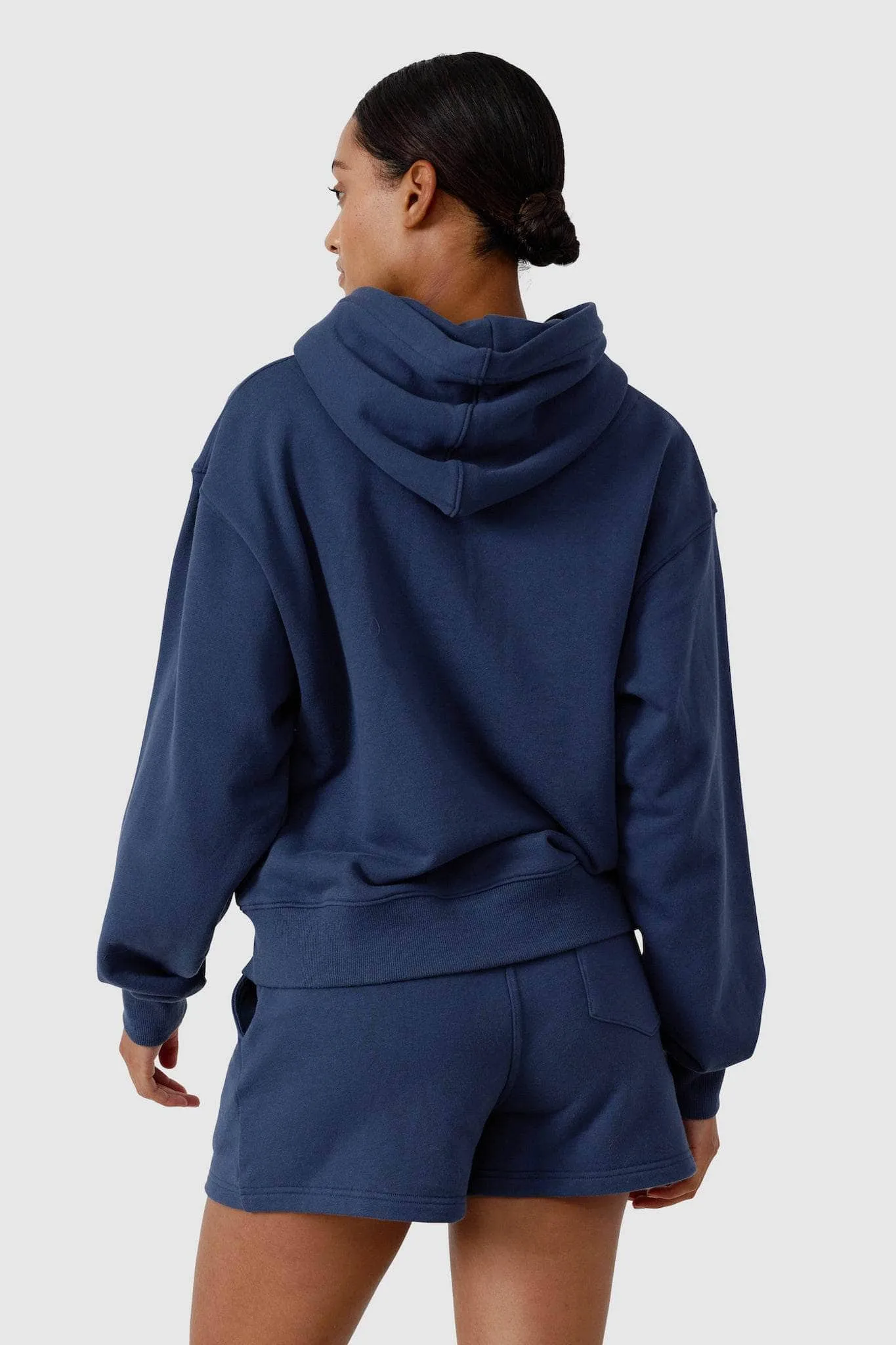 College Logo Hoodie Navy