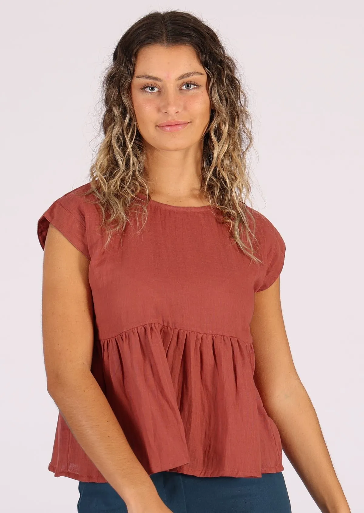 Cotton Thrills Top Marsala