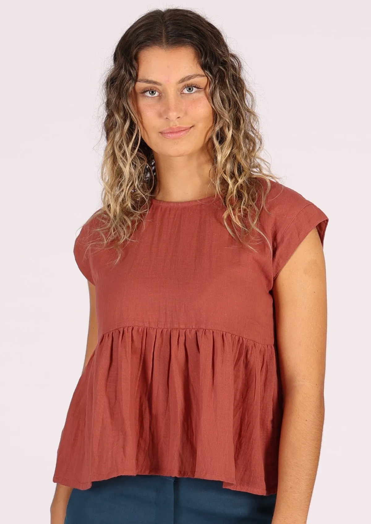 Cotton Thrills Top Marsala