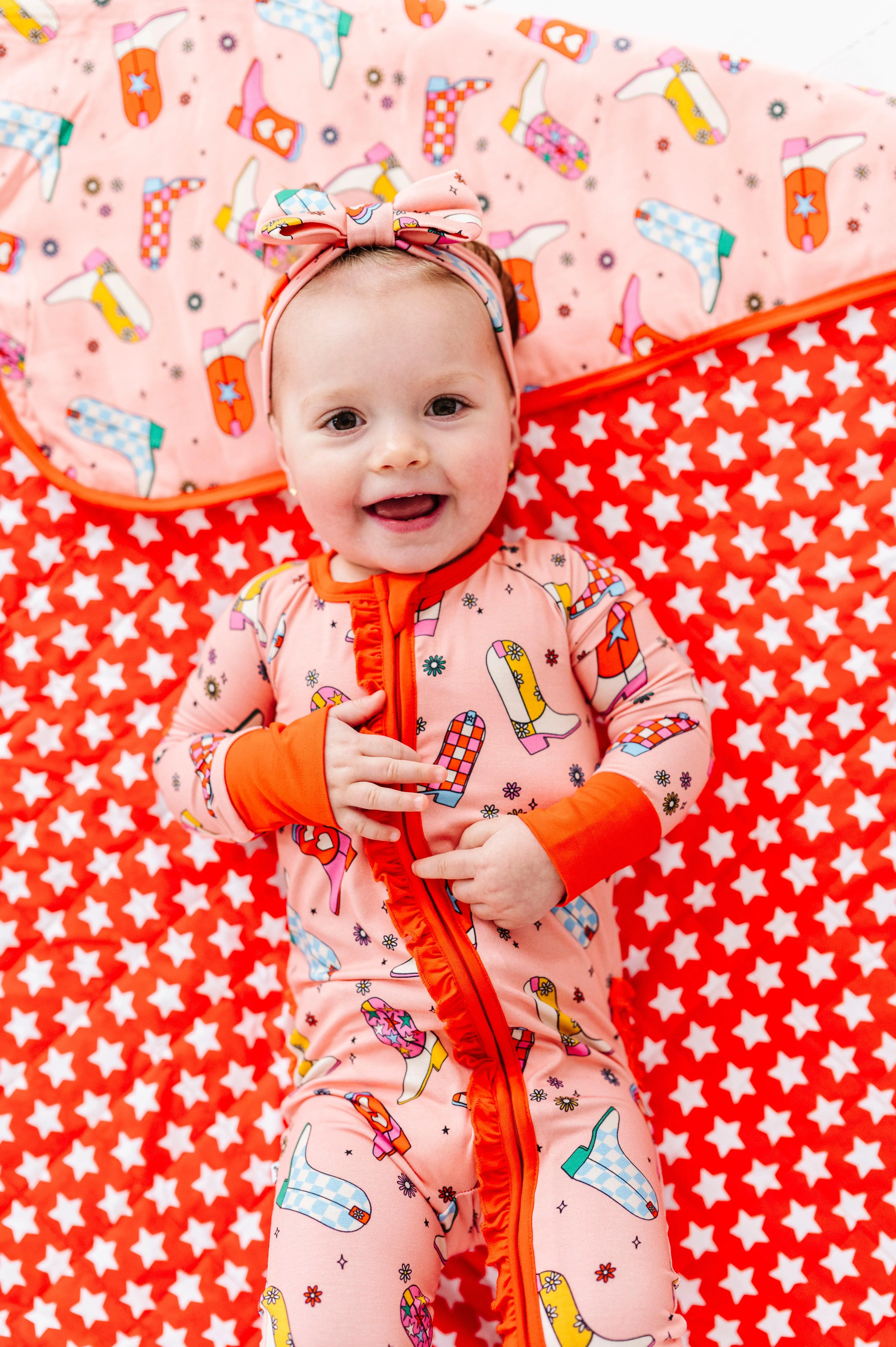 Cowgirl Boots Bamboo Headband Bow