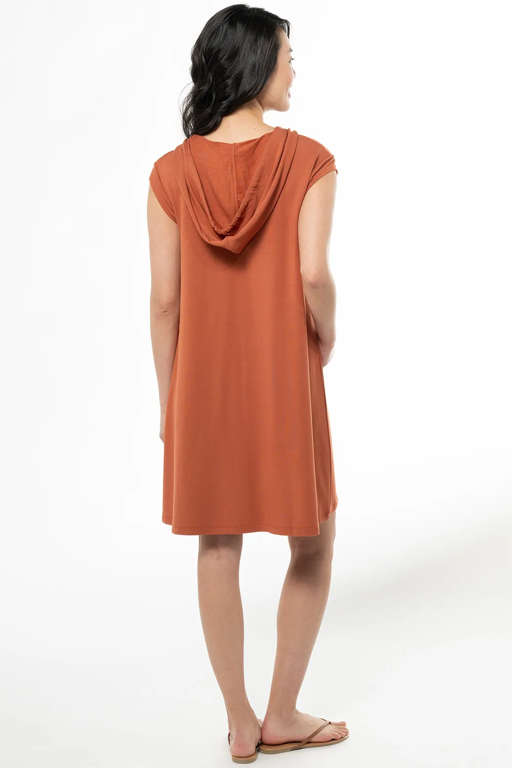 Daphne Bamboo Hoodie Dress - Brick