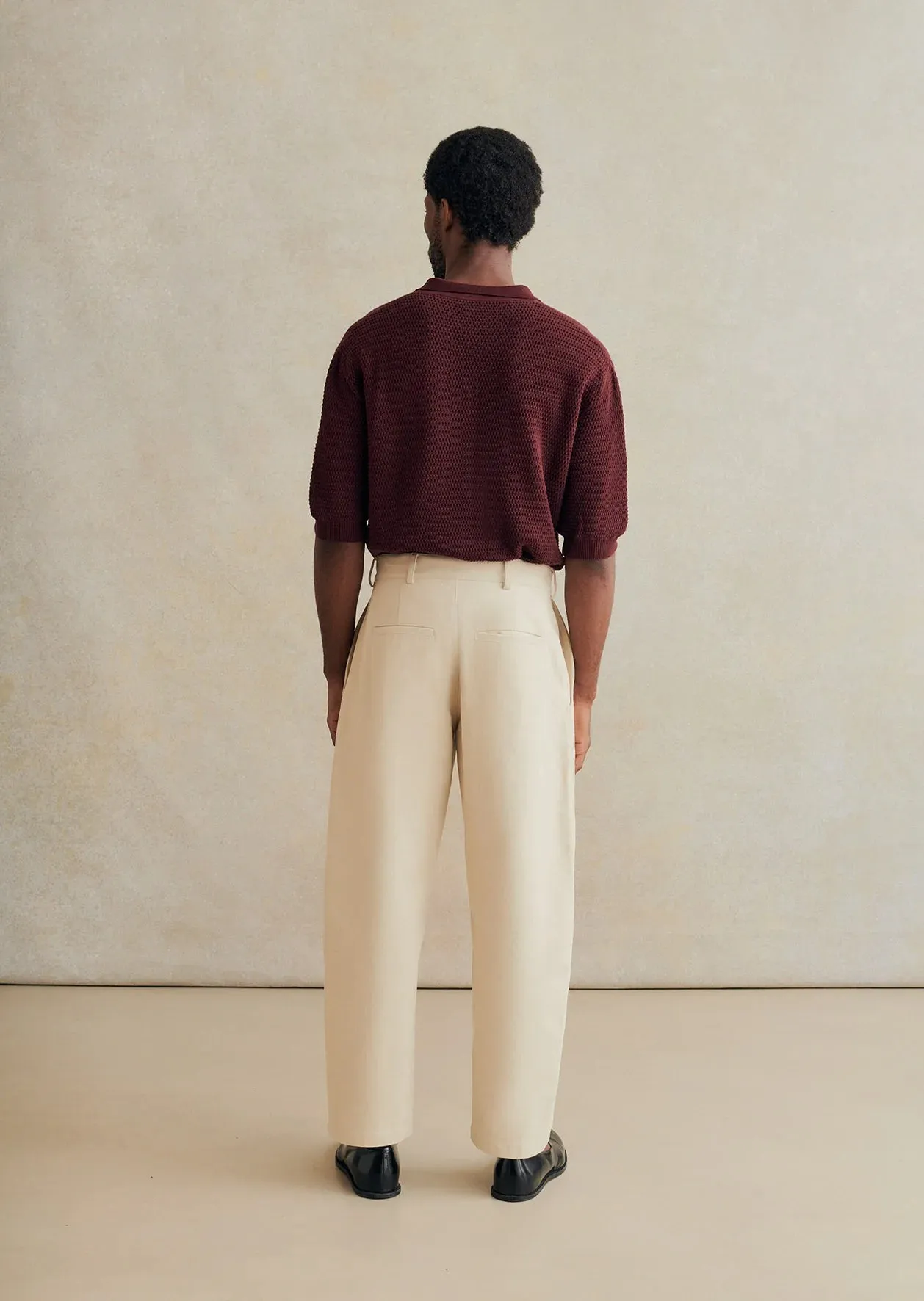 De Bonne Facture Heavy Cotton Drill Balloon Trousers / Cream