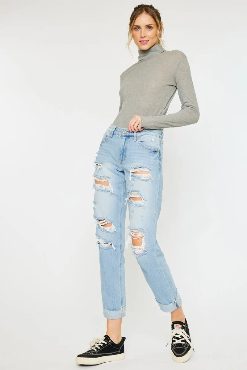 Delta Mid Rise Boyfriend Jeans