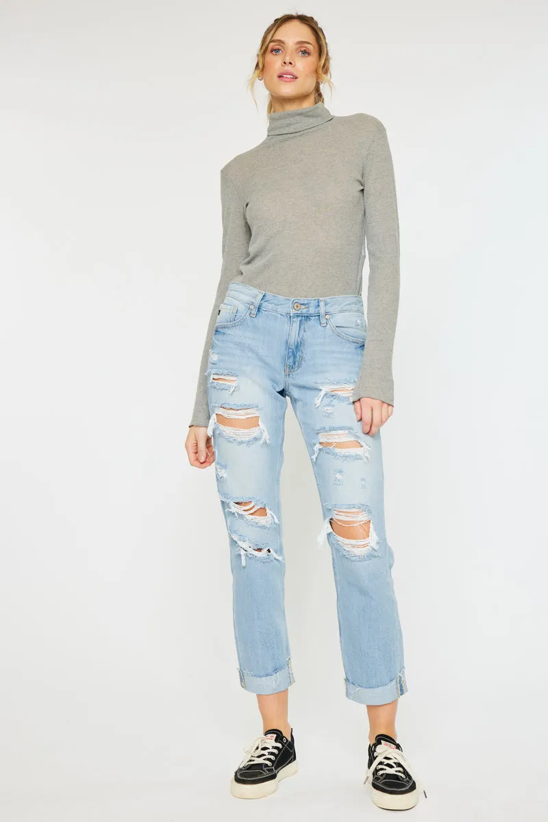 Delta Mid Rise Boyfriend Jeans