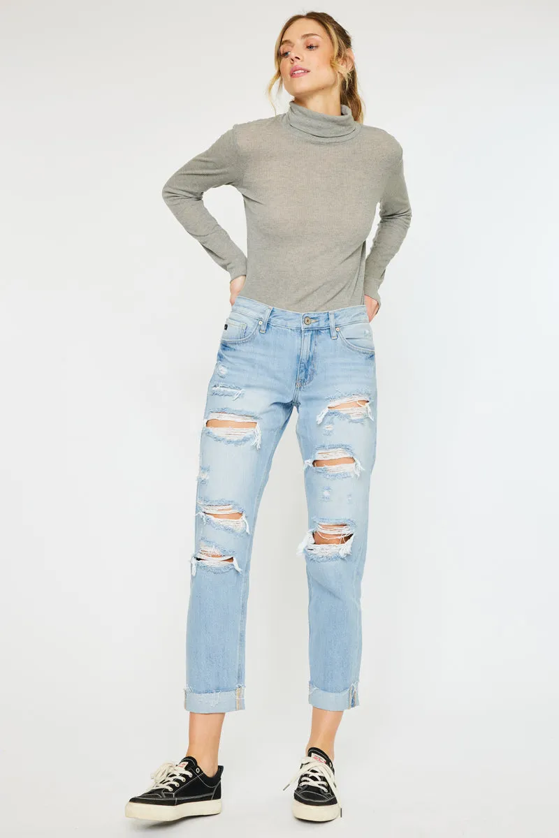 Delta Mid Rise Boyfriend Jeans