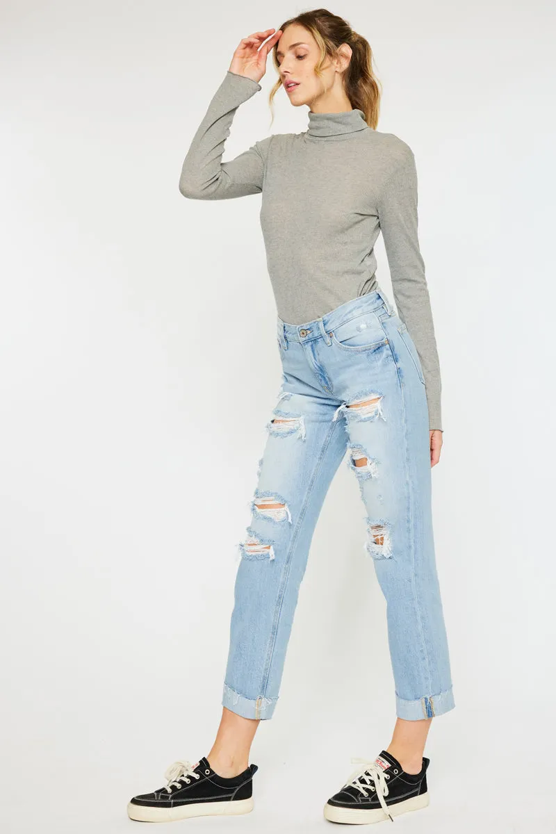 Delta Mid Rise Boyfriend Jeans