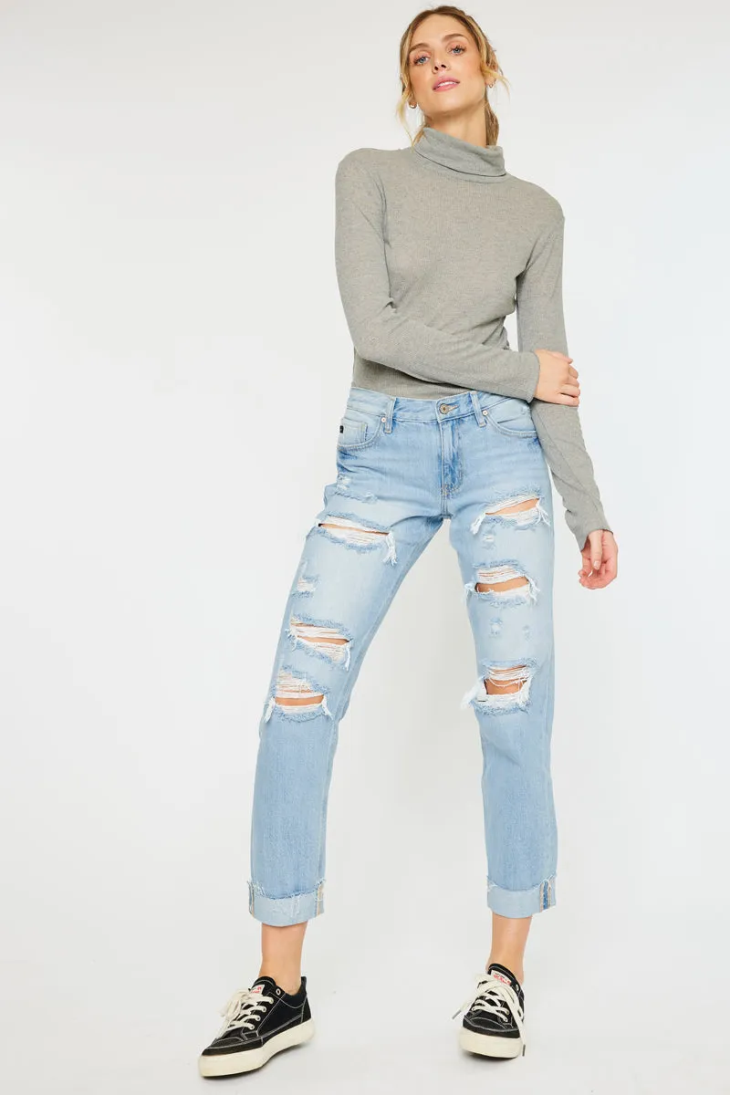 Delta Mid Rise Boyfriend Jeans