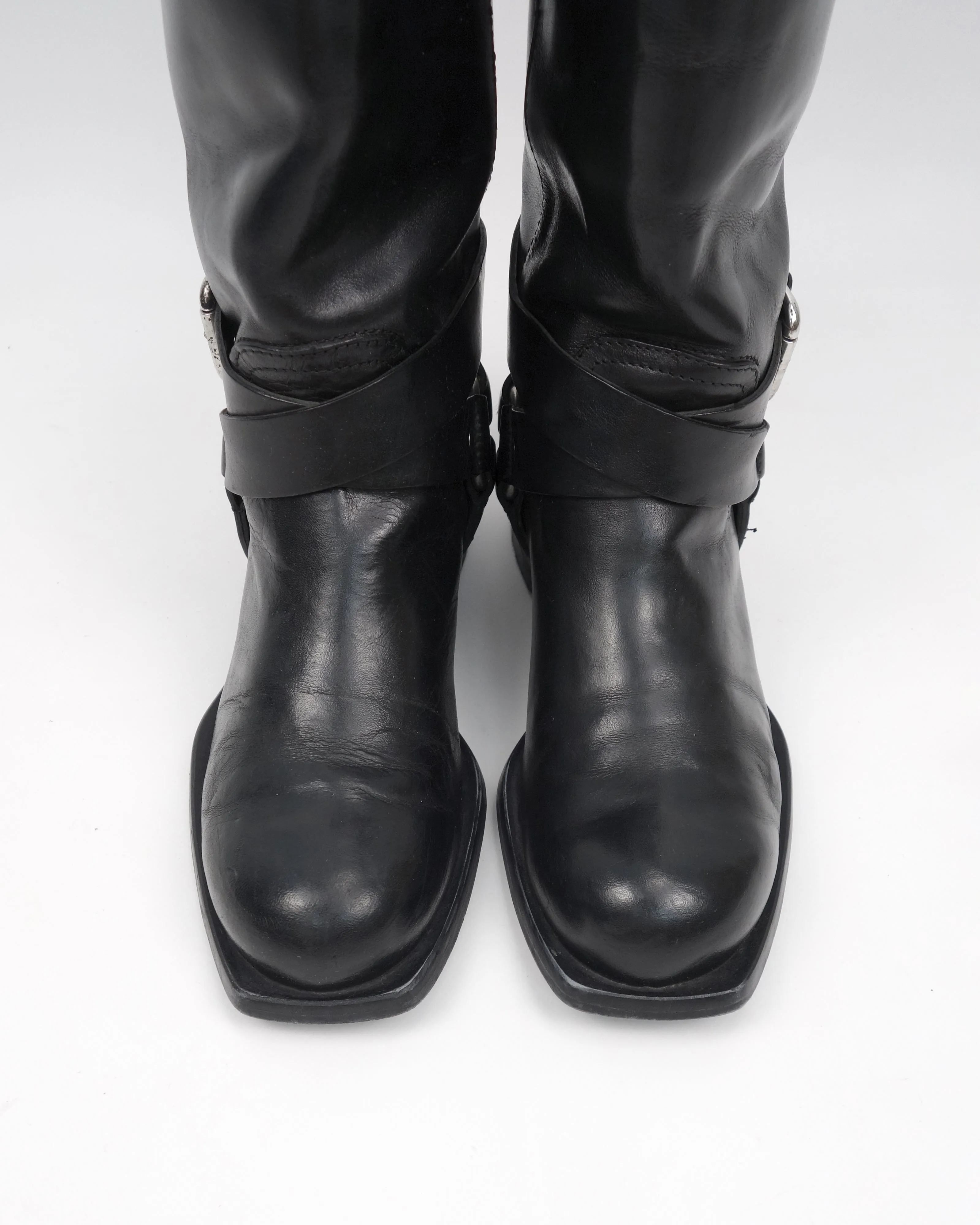 Diesel Belted High Leather Boots 2000’S