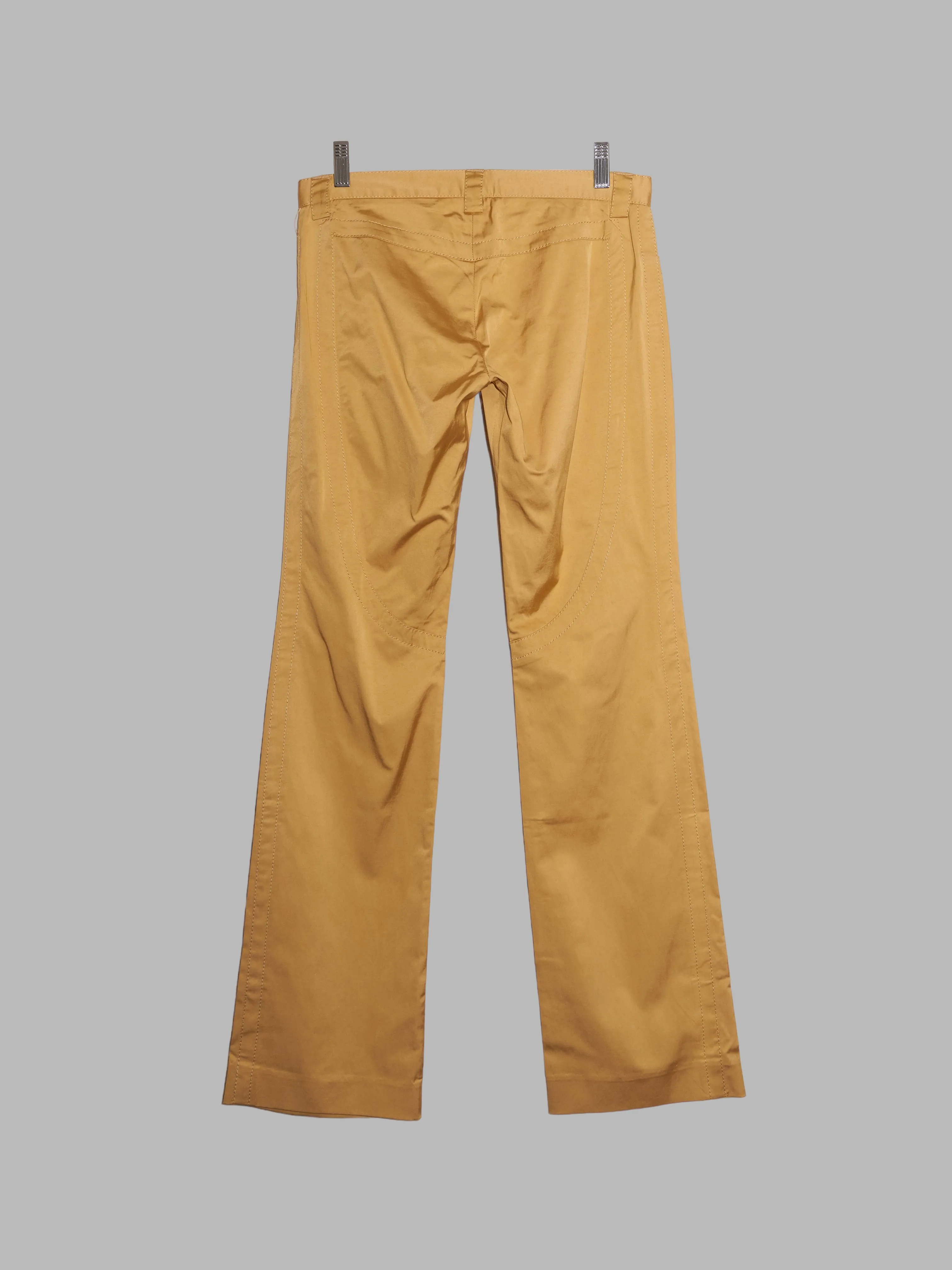 Dirk Bikkembergs 1990s 2000s sheeny gold gently flared trousers - size 40