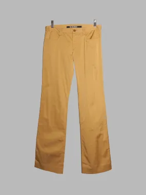 Dirk Bikkembergs 1990s 2000s sheeny gold gently flared trousers - size 40