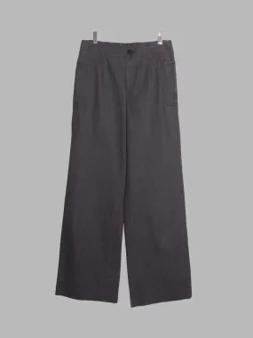 Dirk Bikkembergs dark grey cotton-poly wideish straight leg trousers